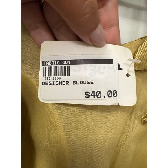 Large Gold Short Sleeve Sari Saree Blouse New with Tags - Picture 4 of 7